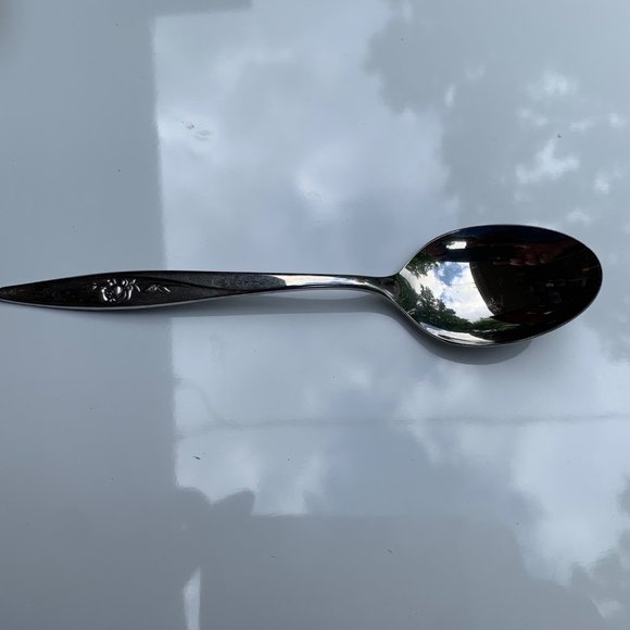 Oneida Lasting Rose Deluxe Stainless Modern Hollow Table Spoon - Picture 1 of 6